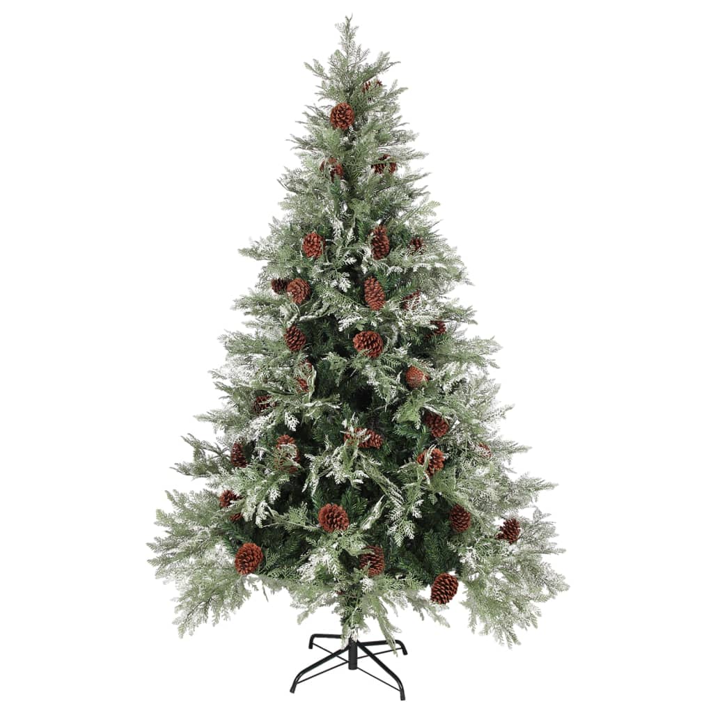Kerstboom Met Dennenappels 20 Cm Pvc En Pe Groen En Wit 120 x 65 cm