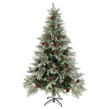 Kerstboom Met Dennenappels 20 Cm Pvc En Pe Groen En Wit 120 x 65 cm