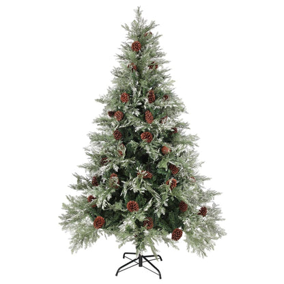 Kerstboom Met Dennenappels 20 Cm Pvc En Pe Groen En Wit 120 x 65 cm