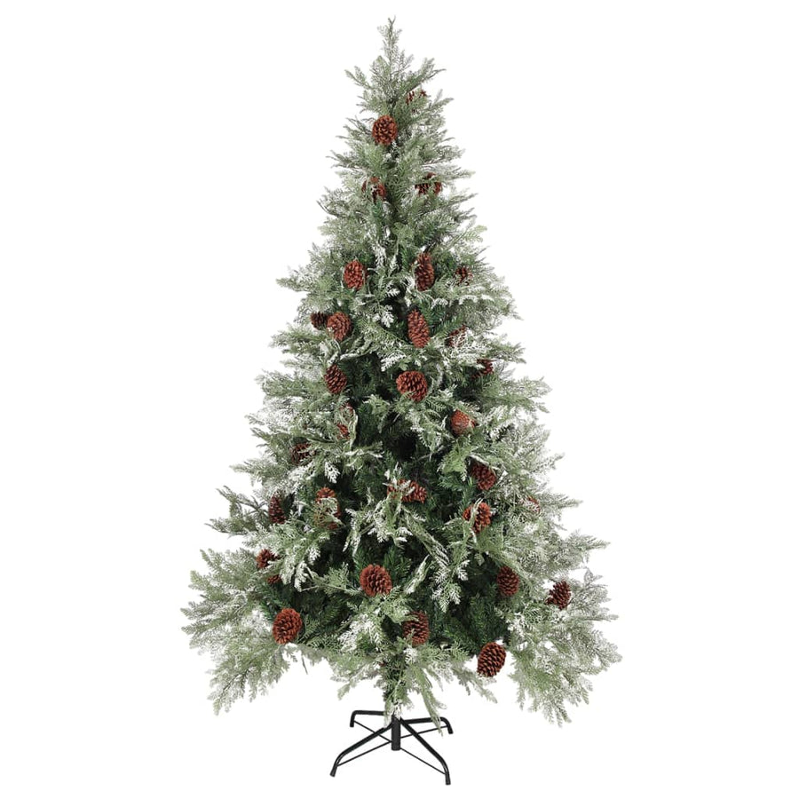 Kerstboom Met Dennenappels 95 Cm Pvc En Pe Groen En Wit 195 x 105 cm
