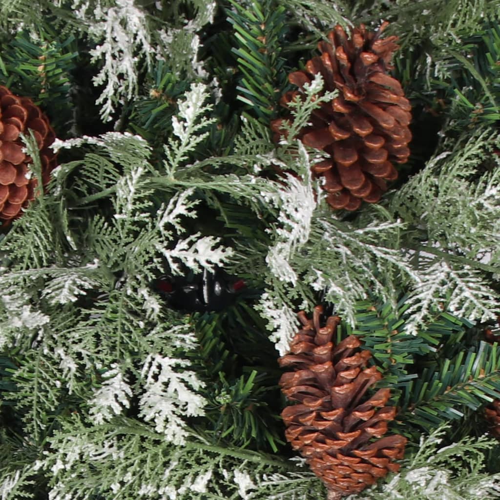 Kerstboom Met Dennenappels 225 Cm Pvc En Pe Groen En Wit 225 x 120 cm