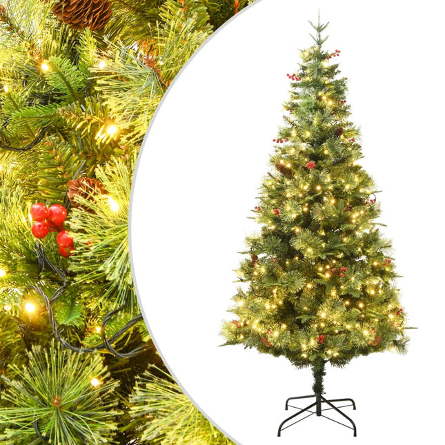 Kerstboom Met Led En Dennenappels 50 Cm Pvc En Pe Groen 150 x 68 cm