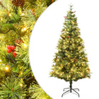 Kerstboom Met Led En Dennenappels 225 Cm Pvc En Pe Groen 225 x 94 cm