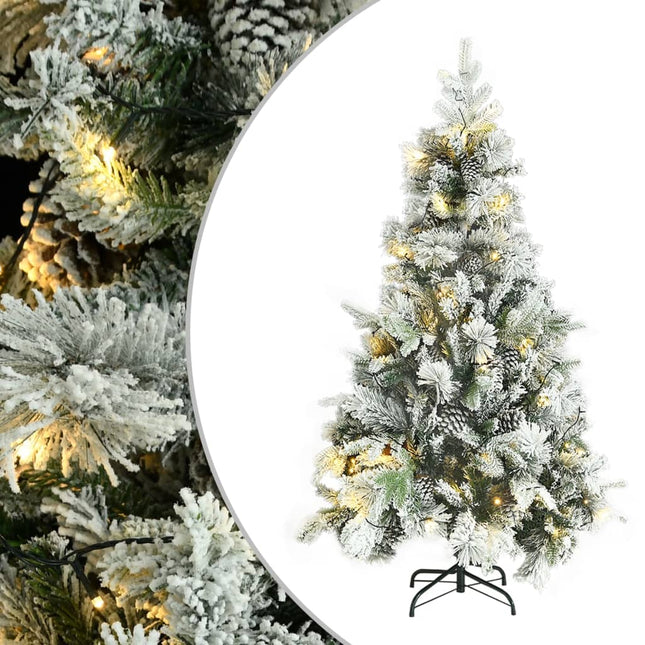 Kerstboom Met Led En Dennenappels En Sneeuw 95 Cm Pvc En Pe 195 x 95 cm