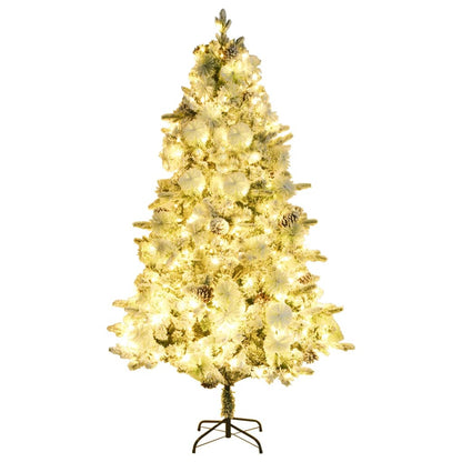Kerstboom Met Led En Dennenappels En Sneeuw 95 Cm Pvc En Pe 195 x 95 cm