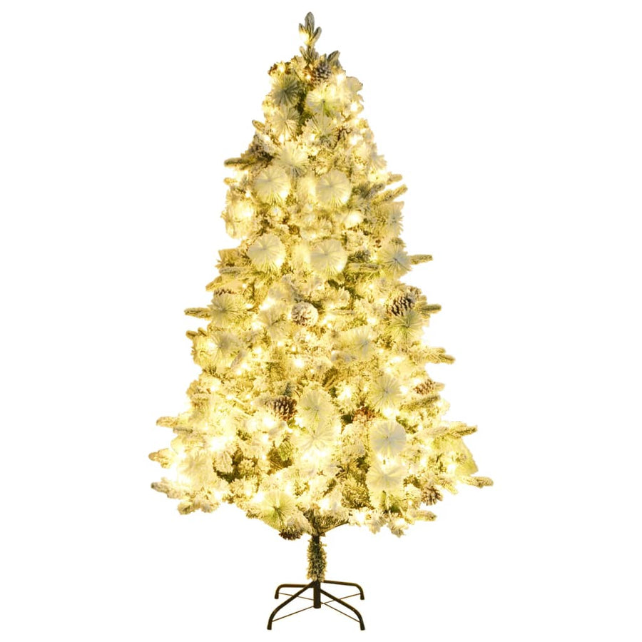 Kerstboom Met Led En Dennenappels En Sneeuw 95 Cm Pvc En Pe 195 x 95 cm