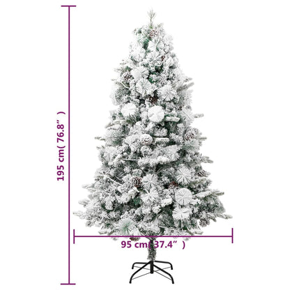 Kerstboom Met Led En Dennenappels En Sneeuw 95 Cm Pvc En Pe 195 x 95 cm