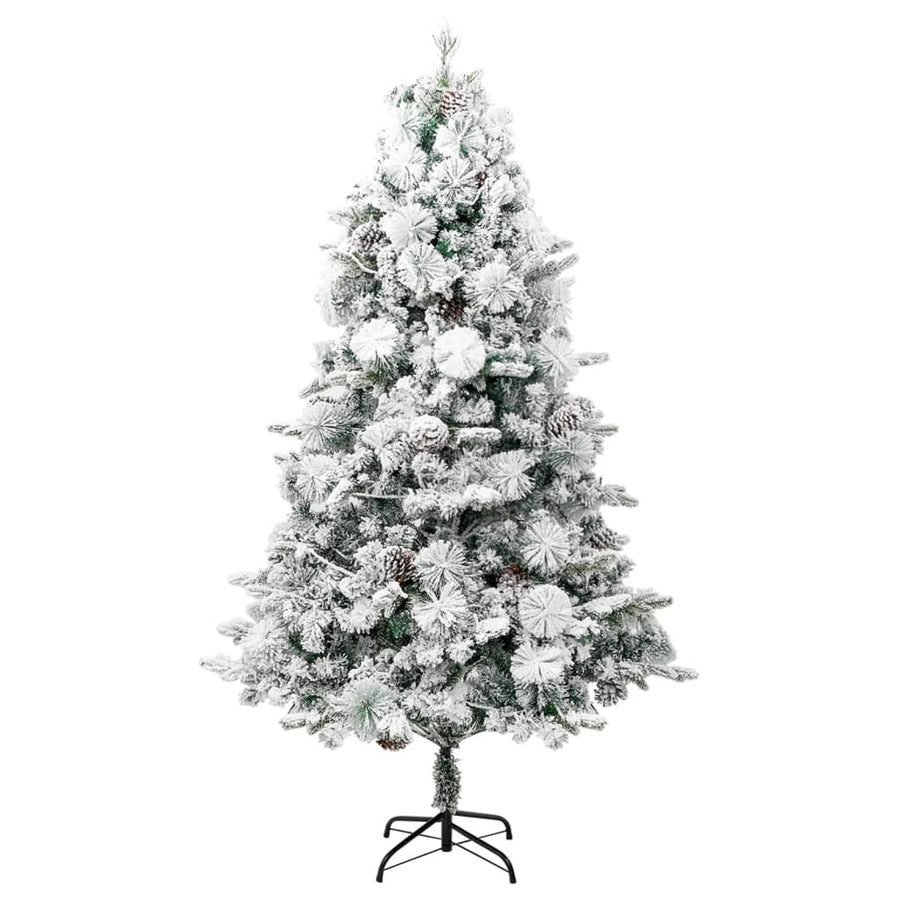 Kerstboom Met Led En Dennenappels En Sneeuw 225 Cm Pvc En Pe 225 x 110 cm