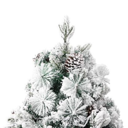 Kerstboom Met Led En Dennenappels En Sneeuw 225 Cm Pvc En Pe 225 x 110 cm