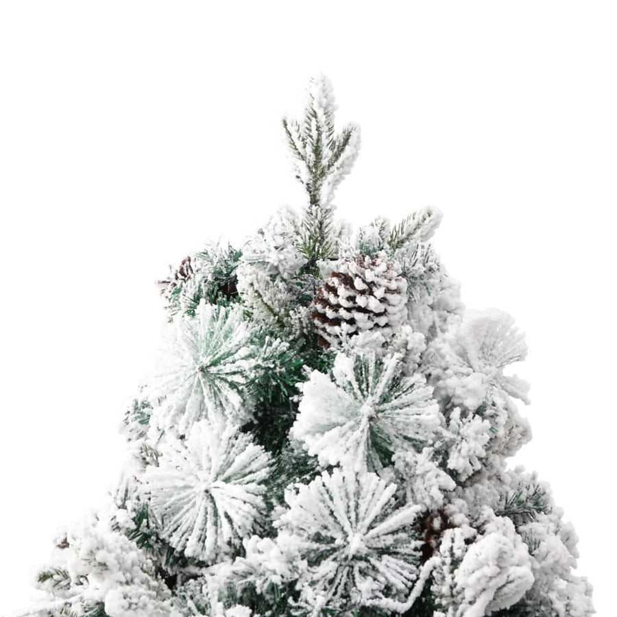 Kerstboom Met Led En Dennenappels En Sneeuw 225 Cm Pvc En Pe 225 x 110 cm