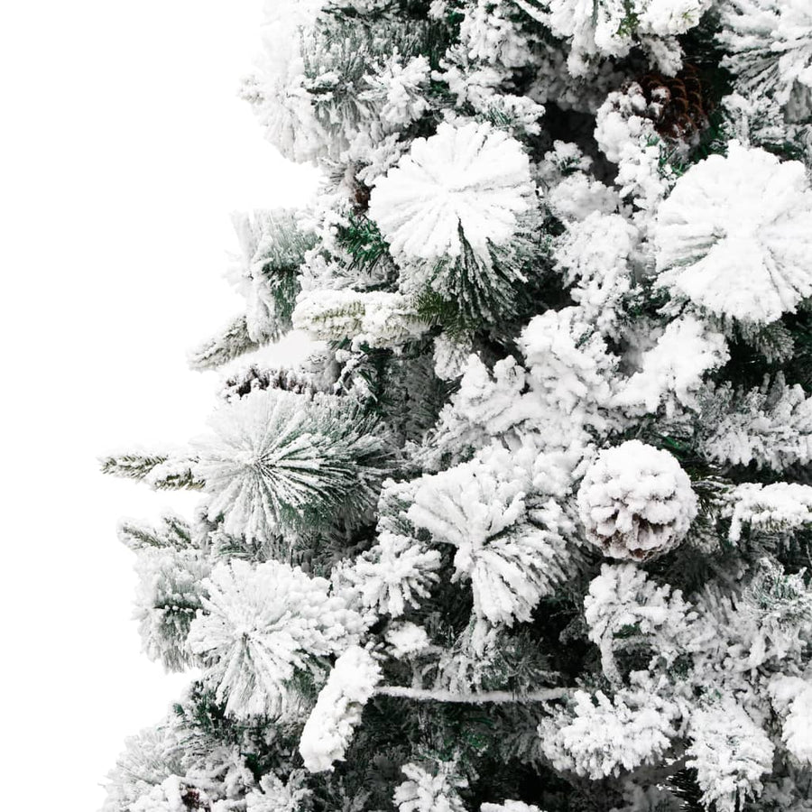 Kerstboom Met Led En Dennenappels En Sneeuw 225 Cm Pvc En Pe 225 x 110 cm