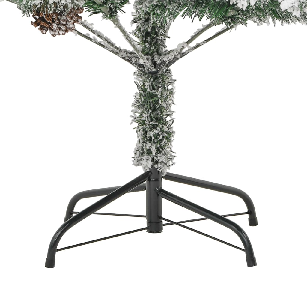 Kerstboom Met Led En Dennenappels En Sneeuw 225 Cm Pvc En Pe 225 x 110 cm