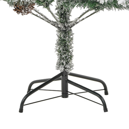 Kerstboom Met Led En Dennenappels En Sneeuw 225 Cm Pvc En Pe 225 x 110 cm