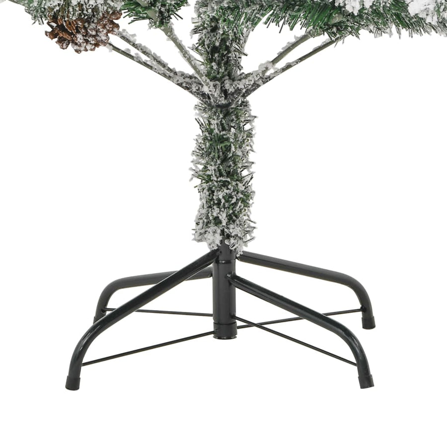 Kerstboom Met Led En Dennenappels En Sneeuw 225 Cm Pvc En Pe 225 x 110 cm