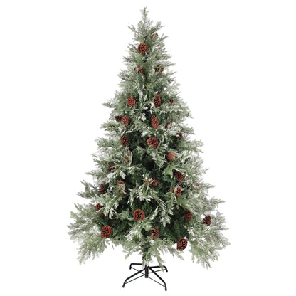 Kerstboom Met Led En Dennenappels 95 Cm Pvc En Pe Groen En Wit 195 x 105 cm