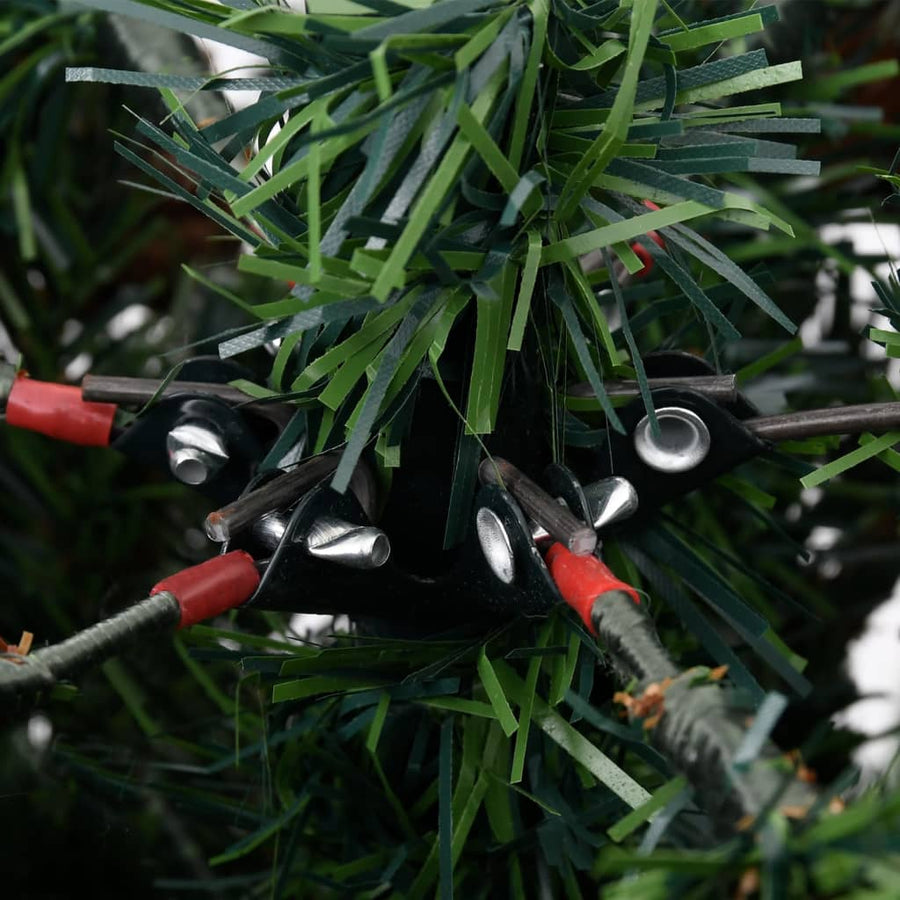 Kerstboom Met Led En Dennenappels 95 Cm Pvc En Pe Groen En Wit 195 x 105 cm