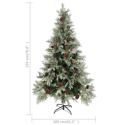 Kerstboom Met Led En Dennenappels 95 Cm Pvc En Pe Groen En Wit 195 x 105 cm