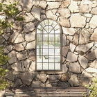 Garden mirror 90x45 cm iron sand-colored