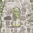 Garden mirror 70x30 cm iron sand-coloured