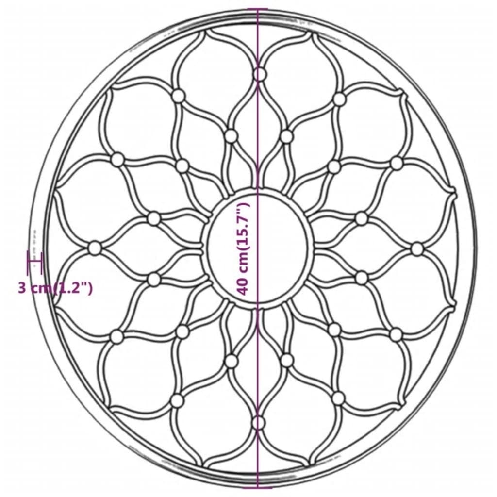 Tuinspiegel Rond Ijzer 40 x 3 cm Zwart
