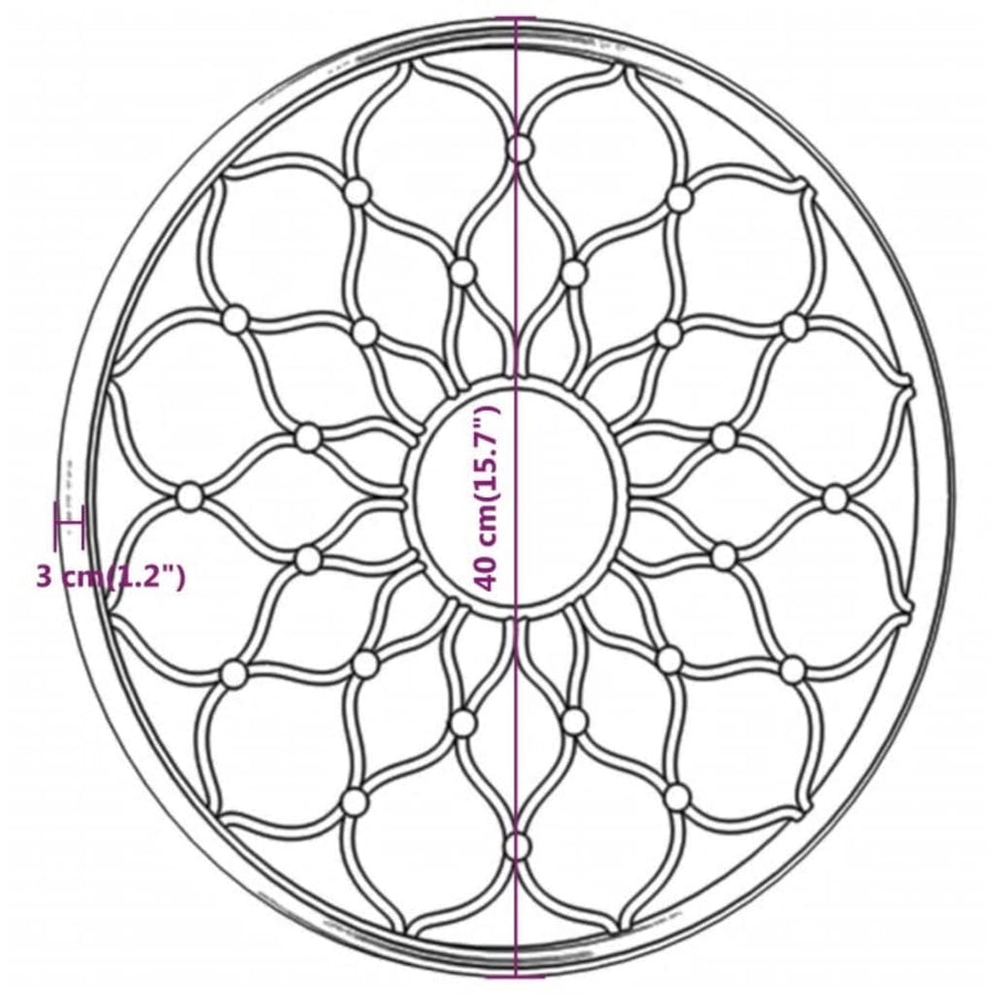 Tuinspiegel Rond Ijzer 40 x 3 cm Zwart