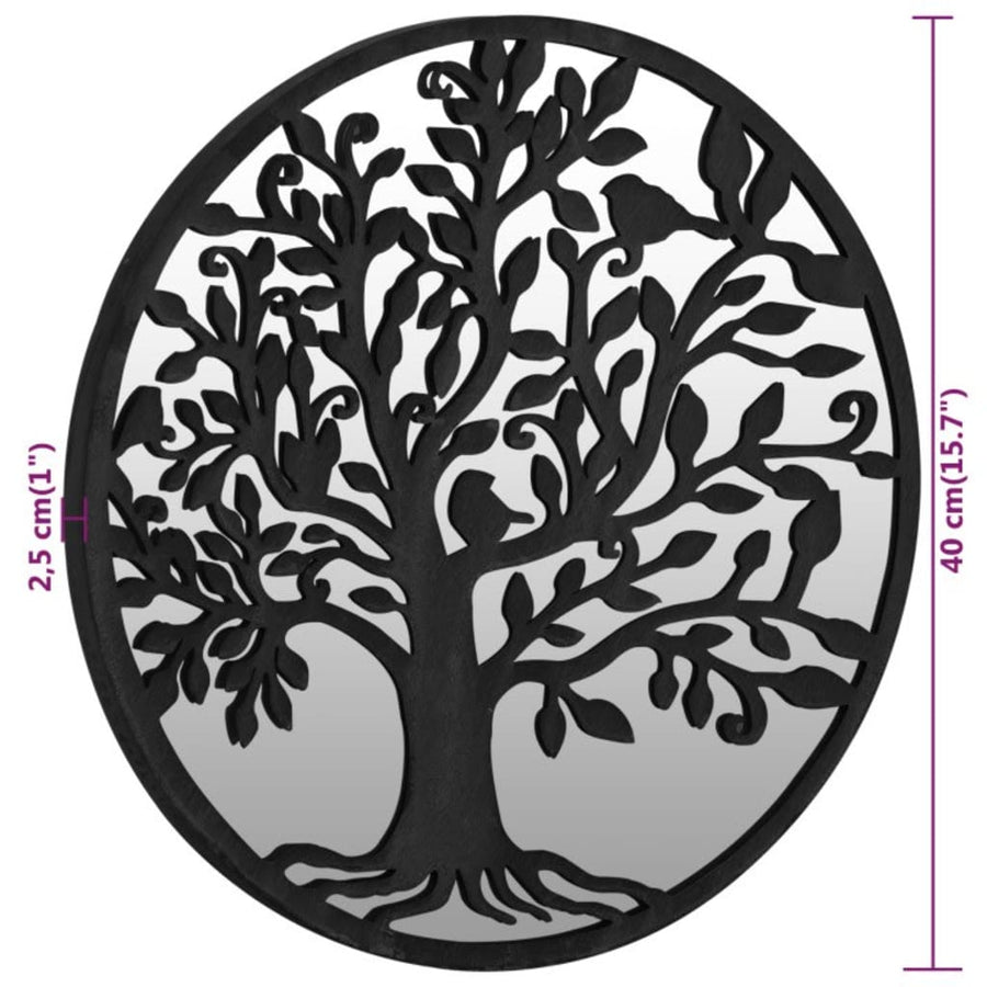 Tuinspiegel Rond 40X2,5 Cm Ijzer Zwart 40 x 2.5 cm