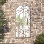 Garden mirror 100x45 cm iron sand-coloured