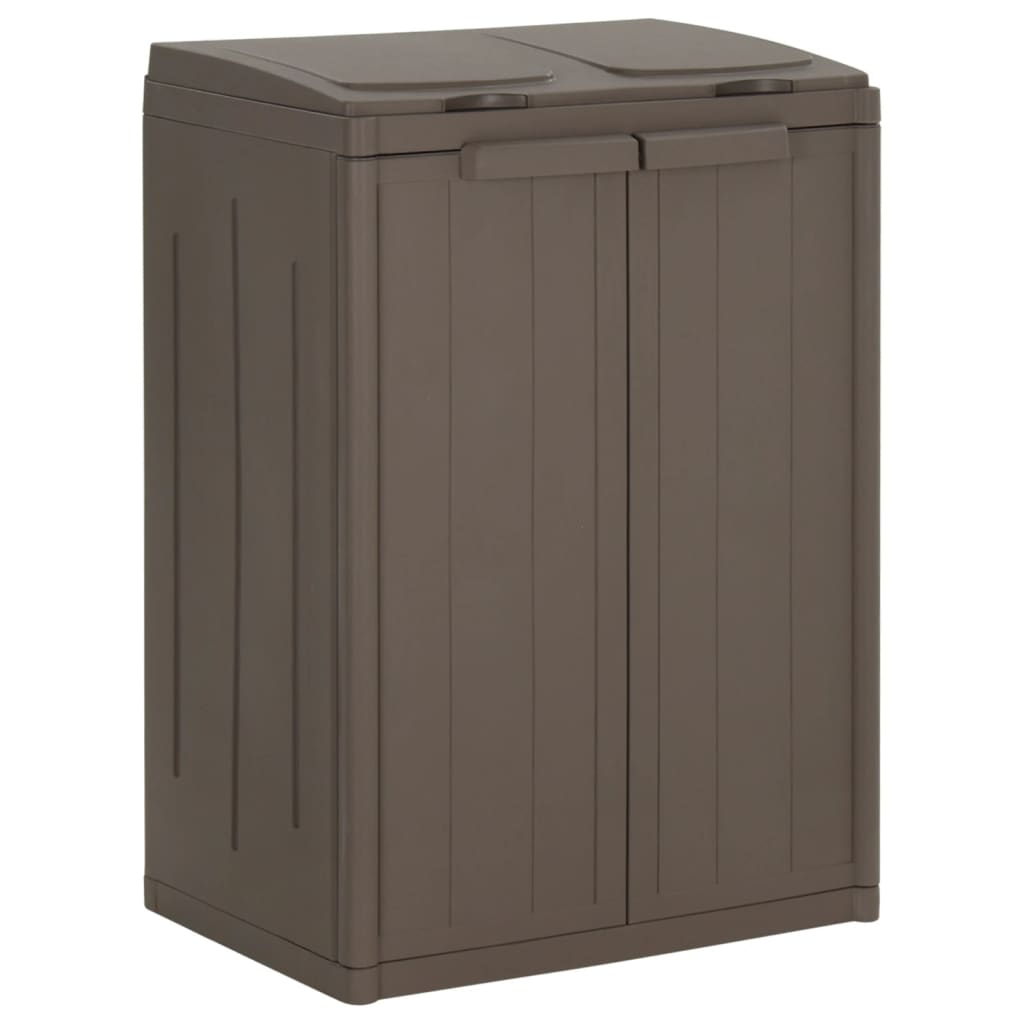 Vuilnisbak Met 2 Deuren 65X45X88 Cm Polypropeen Bruin
