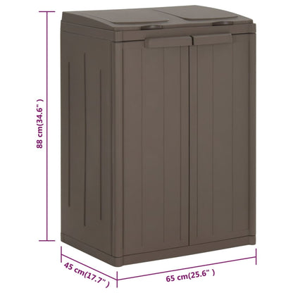 Vuilnisbak Met 2 Deuren 65X45X88 Cm Polypropeen Bruin