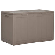 Garden Storage Box 180 L PP wood-look brown