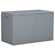 Garden storage box 180 L PP wood look grey