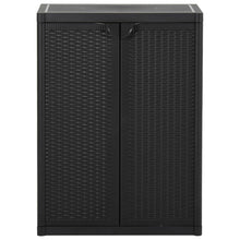 Tuinkast 65X45X88 Cm Polypropyleen Rattan Zwart
