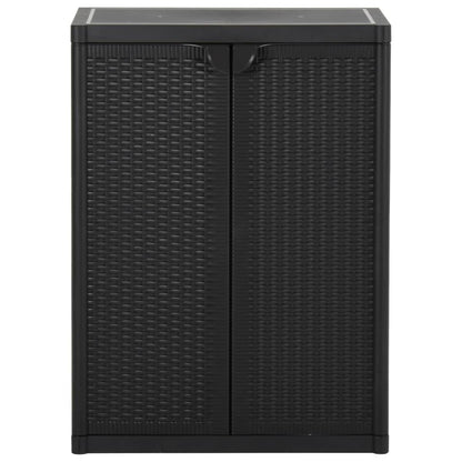 Tuinkast 65X45X88 Cm Polypropyleen Rattan Zwart