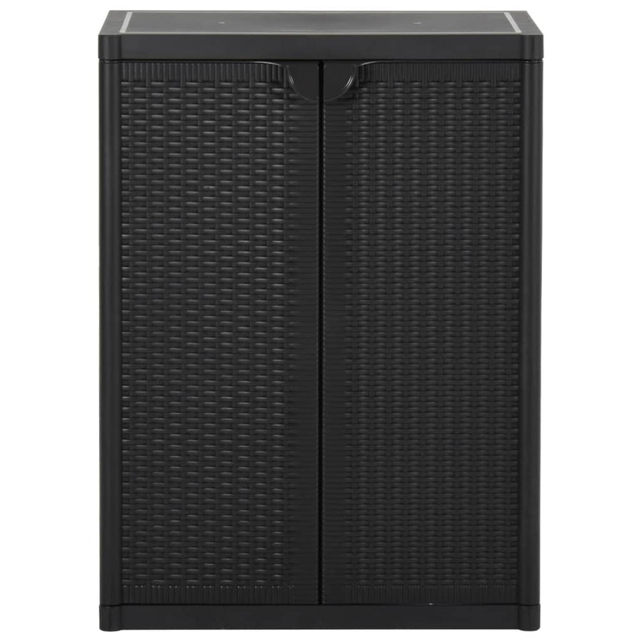 Tuinkast 65X45X88 Cm Polypropyleen Rattan Zwart