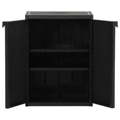 Tuinkast 65X45X88 Cm Polypropyleen Rattan Zwart