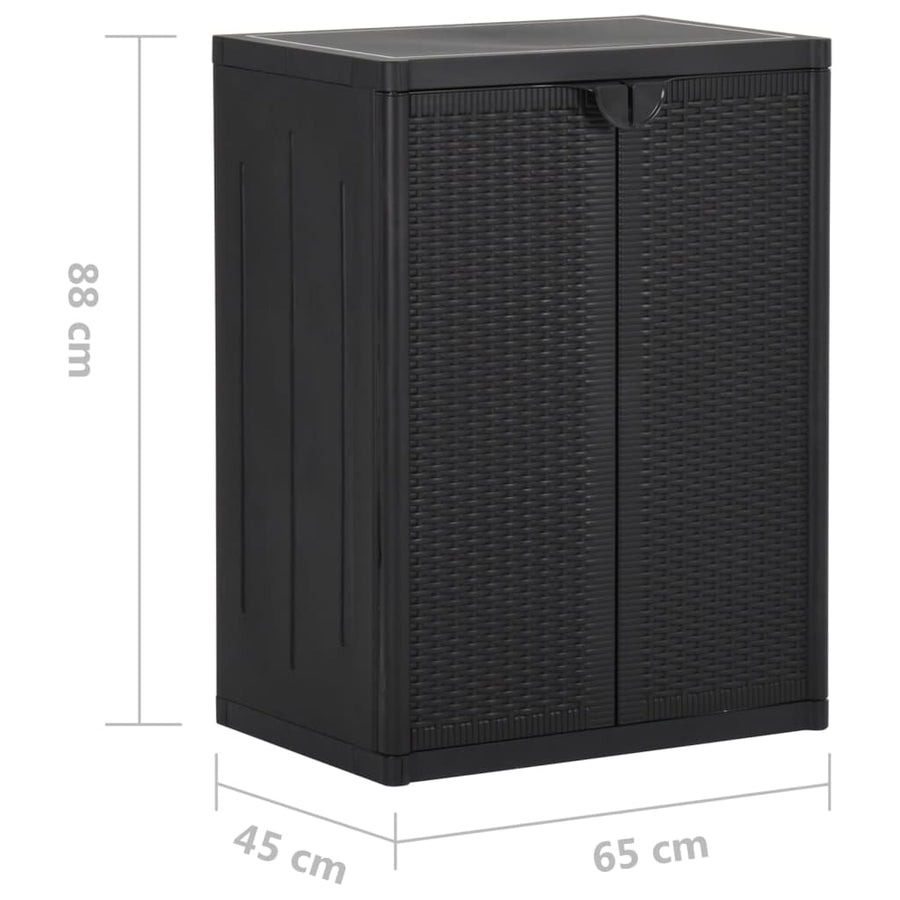 Tuinkast 65X45X88 Cm Polypropyleen Rattan Zwart