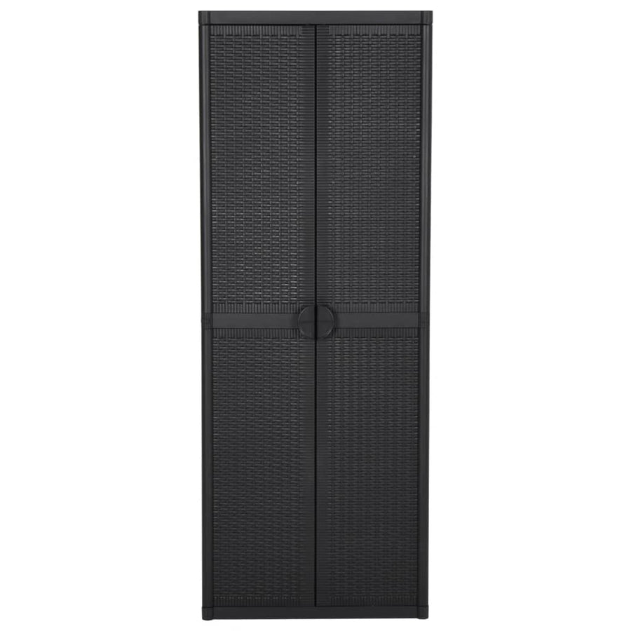 Tuinkast 65X45X172 Cm Pp Rattan Zwart