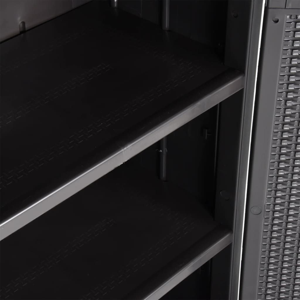 Tuinkast 65X45X172 Cm Pp Rattan Zwart