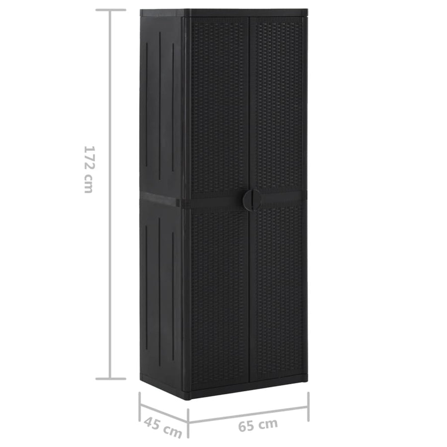 Tuinkast 65X45X172 Cm Pp Rattan Zwart