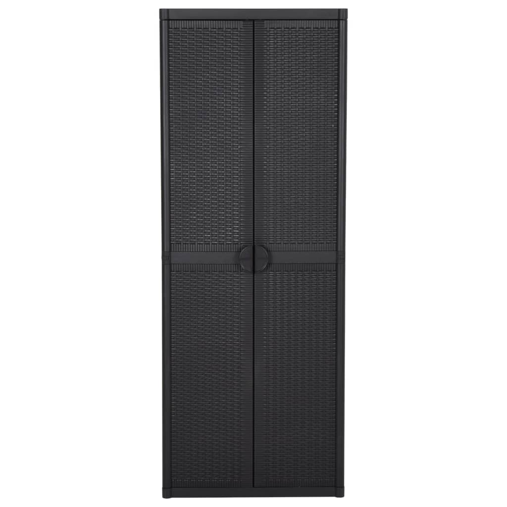 Tuinkast 65X45X172 Cm Pp Rattan Zwart