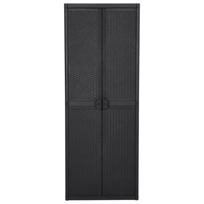 Tuinkast 65X45X172 Cm Pp Rattan Zwart