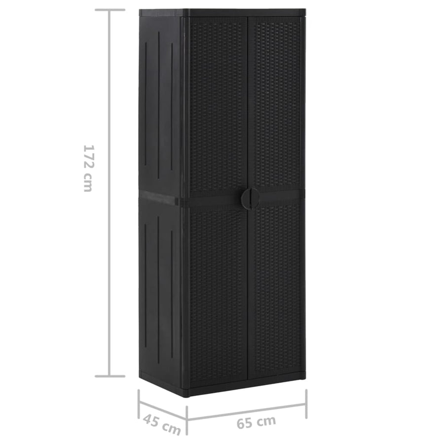 Tuinkast 65X45X172 Cm Pp Rattan Zwart