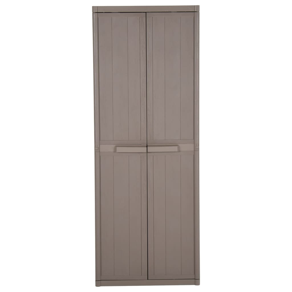 Tuinkast 65X45X172 Cm Polypropyleen Hout-Look Bruin