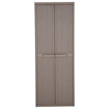 Tuinkast 65X45X172 Cm Polypropyleen Hout-Look Bruin
