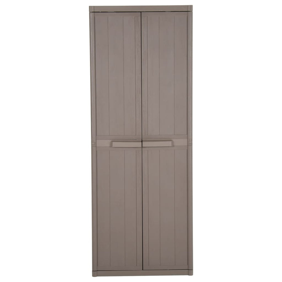 Tuinkast 65X45X172 Cm Polypropyleen Hout-Look Bruin