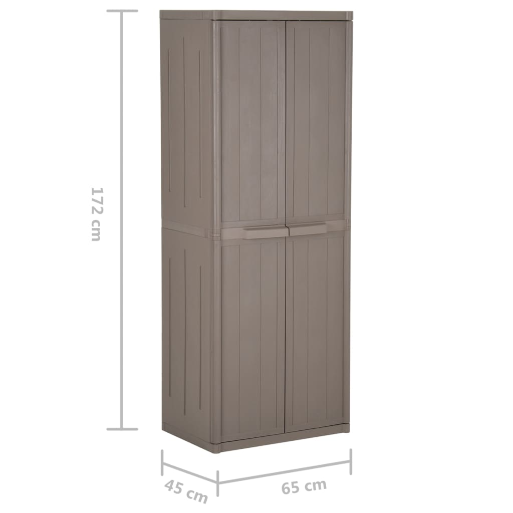 Tuinkast 65X45X172 Cm Polypropyleen Hout-Look Bruin