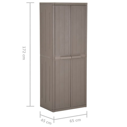 Tuinkast 65X45X172 Cm Polypropyleen Hout-Look Bruin