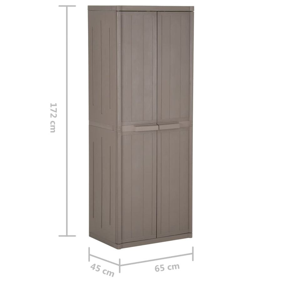 Tuinkast 65X45X172 Cm Polypropyleen Hout-Look Bruin