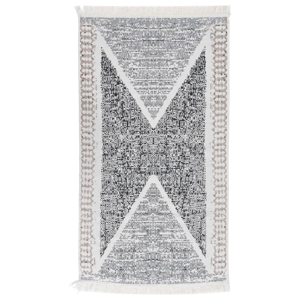 Vloerkleed Katoen Zwart En Grijs 120 x 180 cm