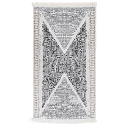 Vloerkleed Katoen Zwart En Grijs 120 x 180 cm